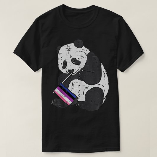 Panda Beer Gendervloeiing Flag Pride Nonbinary LGB T-shirt (Design voorkant)