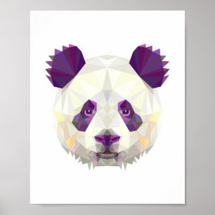 Panda beer geometrische noordse stijl poster