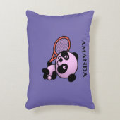 Panda beer gepersonaliseerde naam gooit kussen. accent kussen (Voorkant(Verticaal))