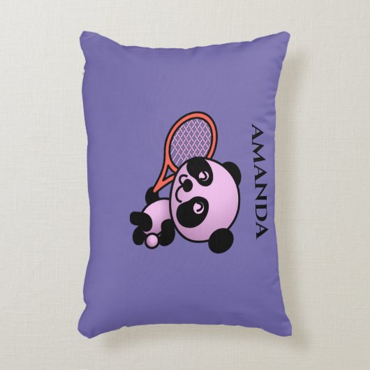 Panda beer gepersonaliseerde naam gooit kussen. accent kussen (Voorkant(Verticaal))