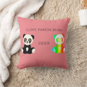 Panda beer gepersonaliseerde naam gooit kussen. kussen (Deken)