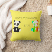 Panda beer gepersonaliseerde naam gooit kussen. kussen (Deken)