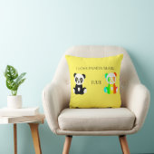 Panda beer gepersonaliseerde naam gooit kussen. kussen (Stoel)