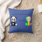 Panda beer gepersonaliseerde naam gooit kussen. kussen (Deken)