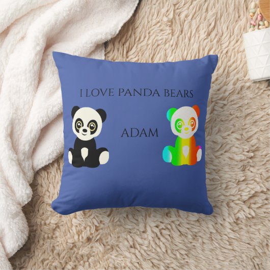 Panda beer gepersonaliseerde naam gooit kussen. kussen (Deken)