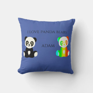 Panda beer gepersonaliseerde naam gooit kussen. kussen