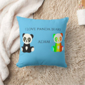 Panda beer gepersonaliseerde naam gooit kussen. kussen (Deken)