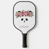 Panda Beer Gezicht Meisje Naam Wit Pickleball Paddle (Voorkant)