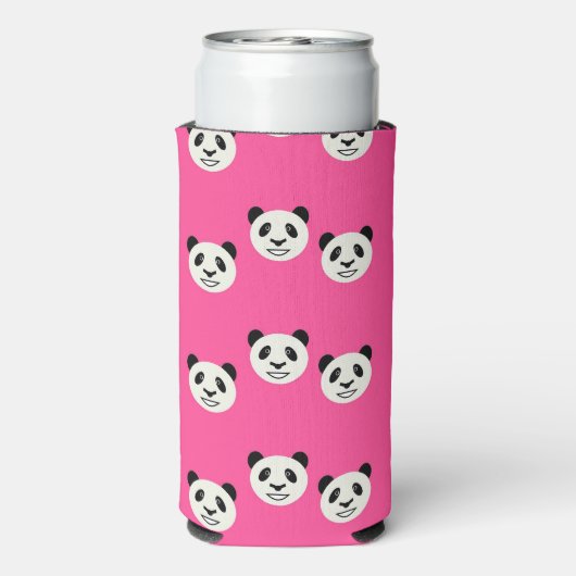 Panda beer gezichten roze seltzer blikjeskoeler (Seltzer Achterkant)