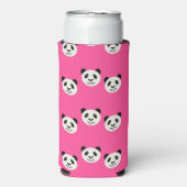 Panda beer gezichten roze seltzer blikjeskoeler (Seltzer Voorkant)
