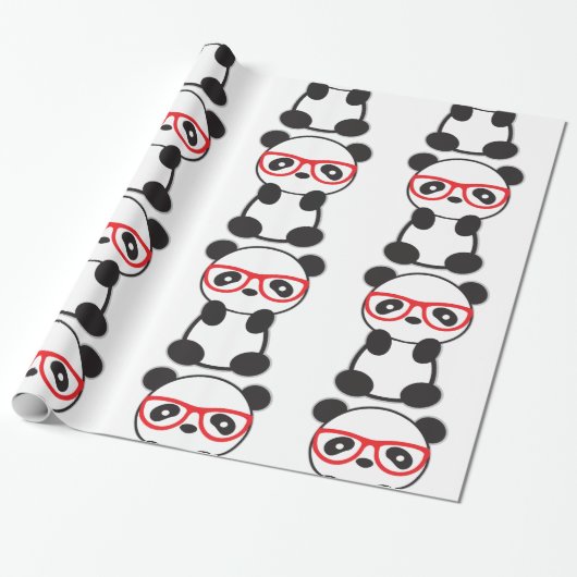 Panda Beer Gift Wrapping Paper Cadeaupapier (Uitgerold)