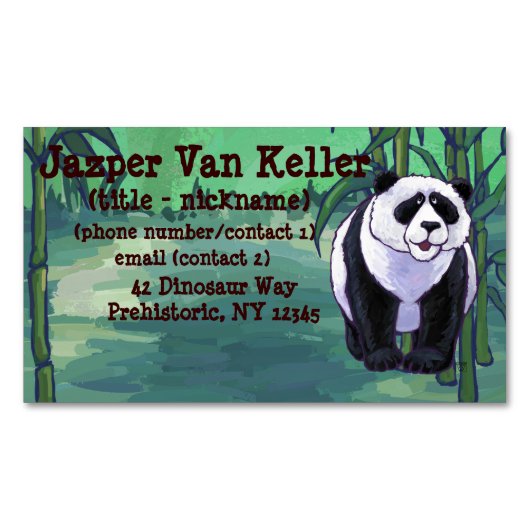 Panda Beer Gifts & Accessoires Magnetisch Visitekaartje (Voorkant)