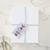 Panda Beer Girl and Boy Twins Gift Labels Cadeaulabel (Met Touw)