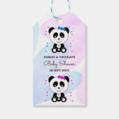Panda Beer Girl and Boy Twins Gift Labels Cadeaulabel (Voorkant)