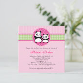 Panda Beer Girl Baby shower Kaart (Staand voorkant)