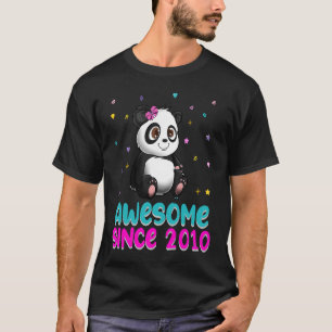 Panda Beer Girl Birthday Love Geweldige sinds 2010 T-shirt