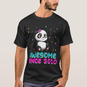 Panda Beer Girl Birthday Love Geweldige sinds 2010 T-shirt