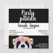 Panda Beer Girl Birthday Party Kaart (Voorkant)