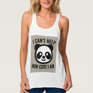 PANDA BEER GIRLS CUTE FUNNY T-SHIRY TANKTOP