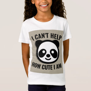 PANDA BEER GIRLS KINDER CUTE FUNNY T-SHIRY T-SHIRT