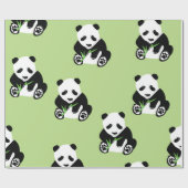 Panda Beer Glossy Wrapping Paper Cadeaupapier (Vlak)