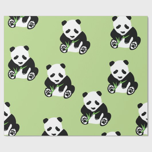 Panda Beer Glossy Wrapping Paper Cadeaupapier (Vlak)