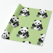 Panda Beer Glossy Wrapping Paper Cadeaupapier (Uitgerold)