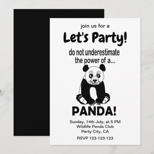 Panda Beer Grappig Schattig Dier Panda Kaart (Voorkant / Achterkant)