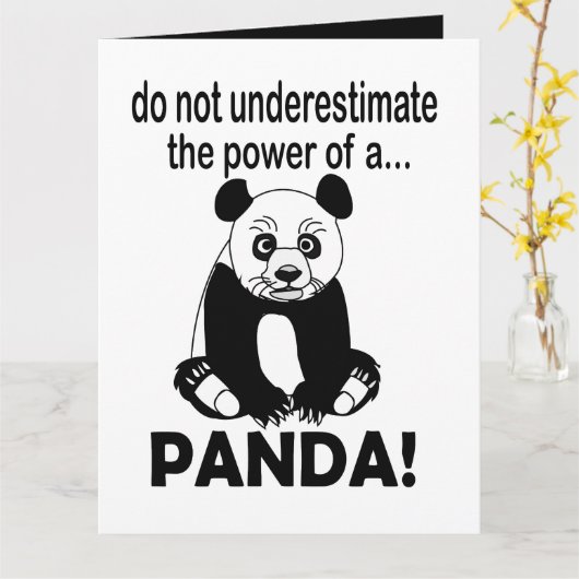 Panda Beer Grappige Knuffel Panda Kaart (Gele Bloem)