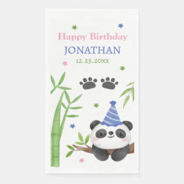 Panda Beer Groene Bamboe Kinderverjaardag Servet