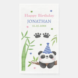 Panda Beer Groene Bamboe Kinderverjaardag Servet