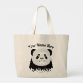 Panda Beer Grote Canvas tas (Achterkant)