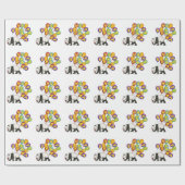 Panda Beer Happy Birthday Wrapping Paper Cadeaupapier (Vlak)
