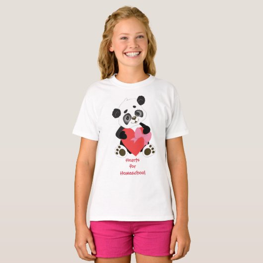 Panda Beer Harten voor Homeschool T-shirt (Voorkant volledig)