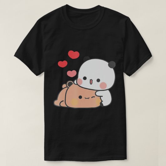 Panda Beer Hug Bubu Dudu Valentijnsdag Fun Idee T-shirt (Design voorkant)