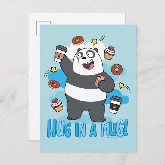 Panda Beer - Hug in een Mok! Briefkaart (Voorkant / Achterkant)