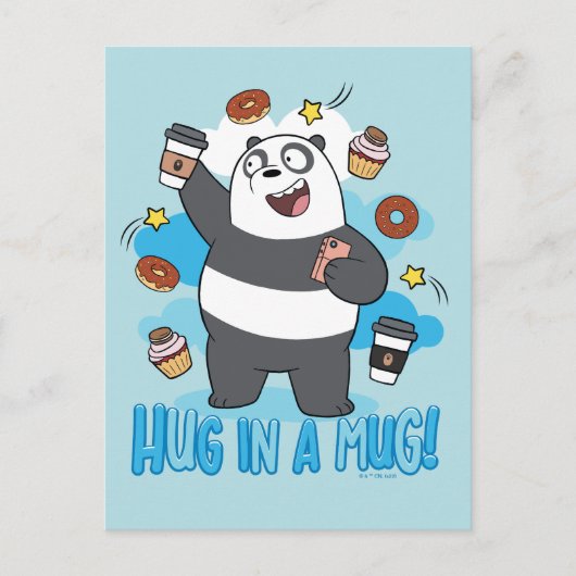 Panda Beer - Hug in een Mok! Briefkaart (Voorkant)