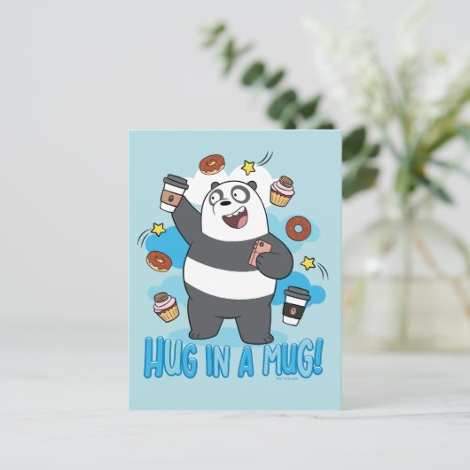 Panda Beer - Hug in een Mok! Briefkaart (Staand voorkant)