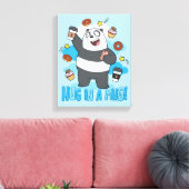 Panda Beer - Hug in een Mok! Canvas Afdruk (Insitu (Woonkamer))