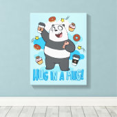 Panda Beer - Hug in een Mok! Canvas Afdruk (Insitu (Houten vloer))