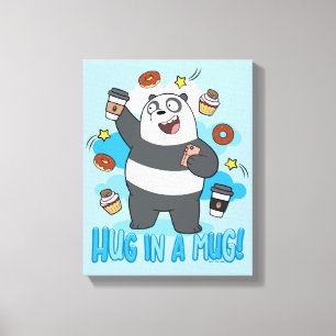Panda Beer - Hug in een Mok! Canvas Afdruk