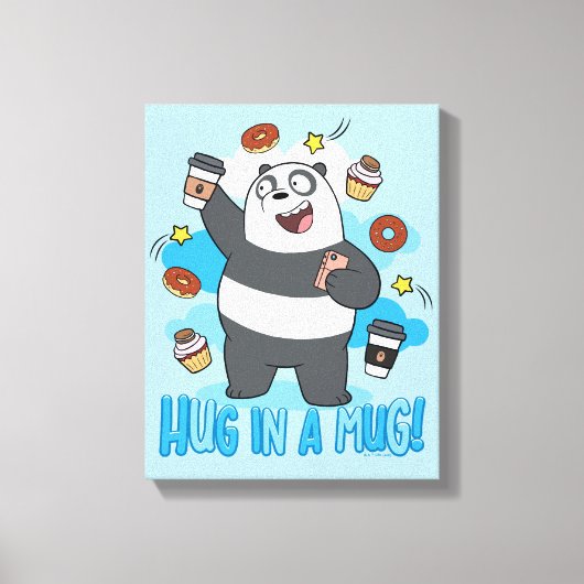Panda Beer - Hug in een Mok! Canvas Afdruk (Voorkant)