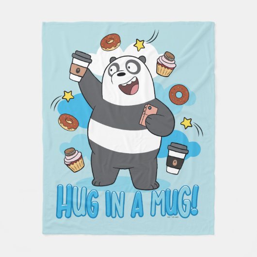 Panda Beer - Hug in een Mok! Fleece Deken (Voorkant)
