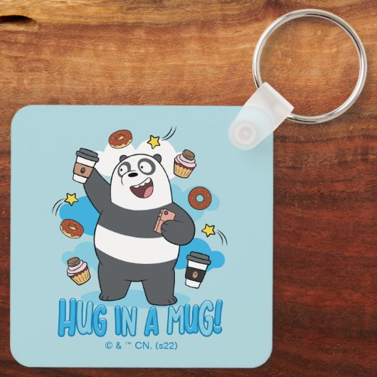 Panda Beer - Hug in een Mok! Sleutelhanger (Achterkant)