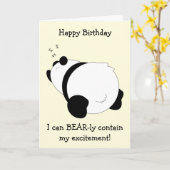 Panda Beer Humoureuze Kaart op zaterdag (Gele Bloem)