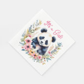 Panda Beer in Bloemen Meisje's Het is een Meisje Servet (Hoek)
