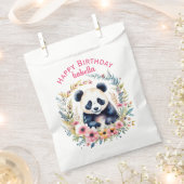 Panda Beer in Bloemen Meisjes Verjaardag Gepersona Bedankzakje (Geknipt)