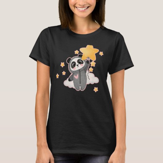 Panda-Beer in Cute Pajamas T-shirt (Voorkant)