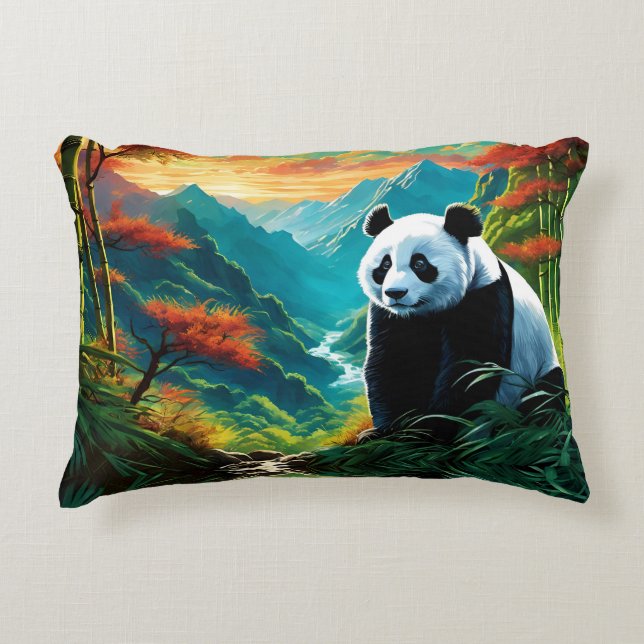Panda Beer in de wolken Accent Kussen (Voorkant)