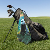 Panda Beer in de wolken Golfhanddoek (Groen)